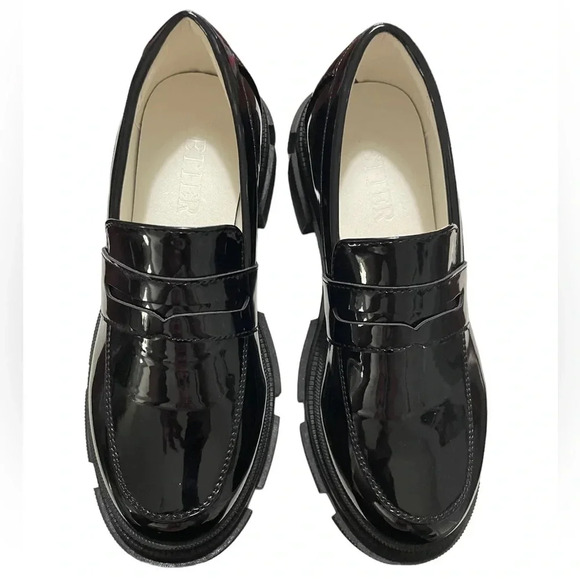 YETIER Platform Loafer Slip-ons Round Toe Chunky Shoes Women’s Size 7 Y2K Retro - Picture 2 of 11